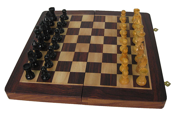 Folding Chess Board With Pieces 12 Inch - Click Image to Close